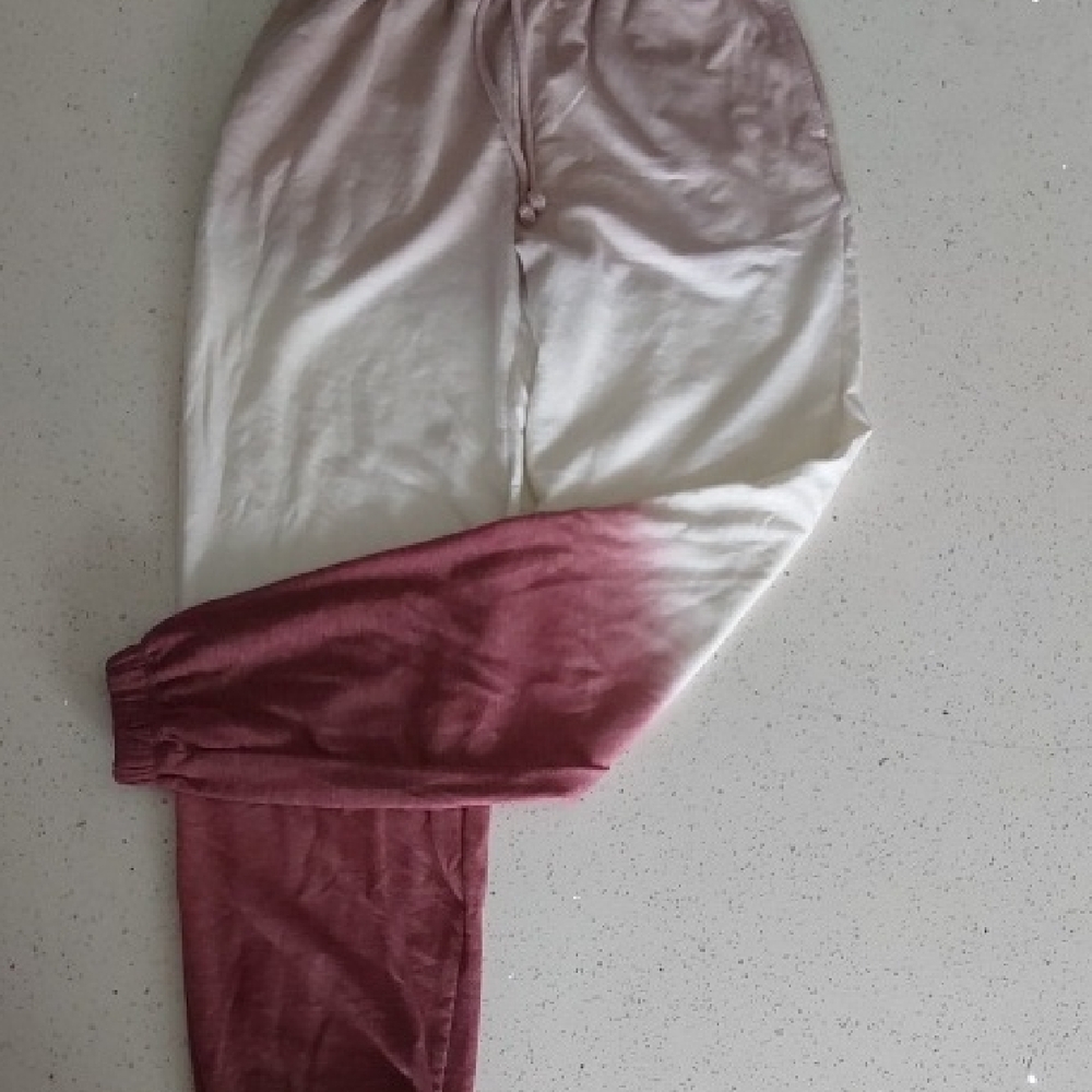 Knox Rose Pink to White Ombre Jogger Pants
